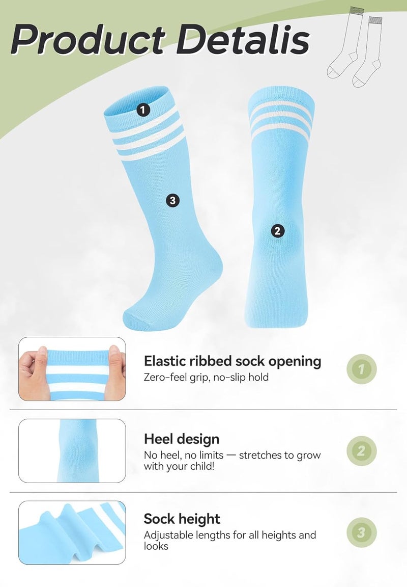 Zando Toddler Soccer Socks Baseball Softball Football Socks Tube Athletic Socks Uniform Socks Knee High Socks for Girls - Image 2